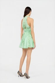 RC Vestido Mini de Seda Estampado Jaguar Mint PISTACHIO GREEN XQT176-HNT23