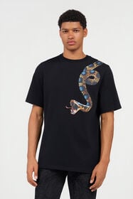RC T-Shirt in Cotone con Stampa Serpente BLACK WRT61G-JD060