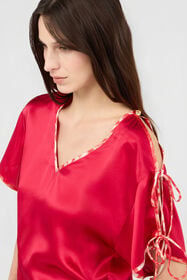 RC Red Silk Tie-Shoulder Top CHERRY SOT60E-SE005