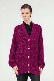 RC Cardigan in Maglia Lurex FUCHSIA WQM907-MO011
