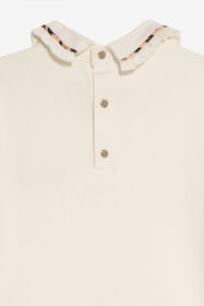 JU Ivory T-shirt With Leopard-Trim Collar MILKY WHITE VJT600-JD001