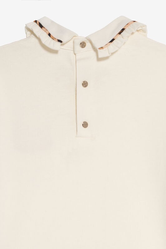 JU Ivory T-shirt With Leopard-Trim Collar JU Ivory T-shirt With Leopard-Trim Collar MILKY WHITE VJT600-JD001