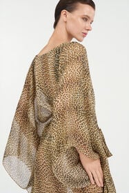 RC Baby Jaguar Print Silk Kaftan BROWN WQW028-HNR31