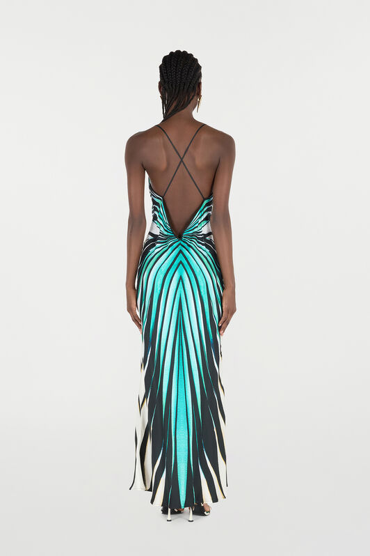 RC Robe Maxi En Soie Imprimé Ray Of Sea Bleu clair VKT102-4QM33