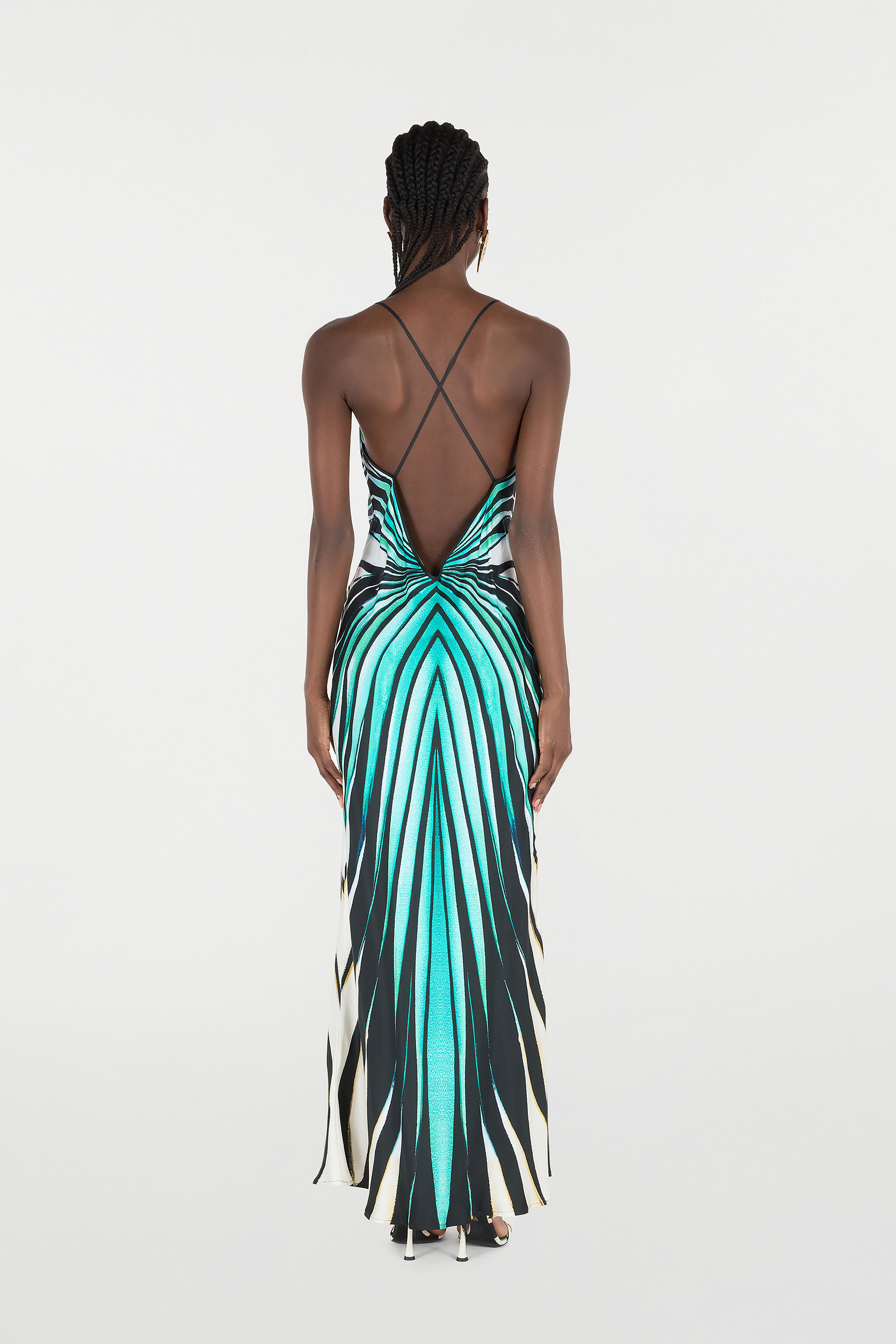 RC Robe Maxi En Soie Imprimé Ray Of Sea Bleu clair VKT102-4QM33