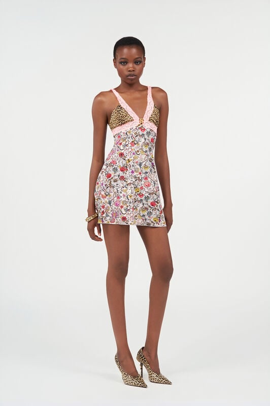 RC Florentine Flowers Print Mini Dress RC Florentine Flowers Print Mini Dress MULTICOLOR WQW029-HVR40