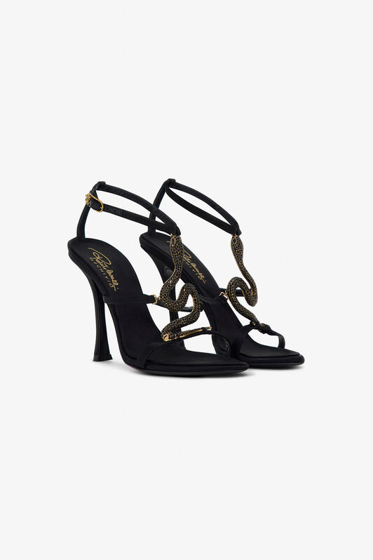 RC Snake-Embellished Sandals Black TKS110-FL113