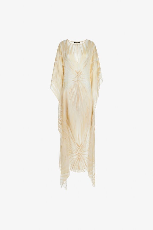RC Caftan en satin imprimé Ray Of Gold RC Caftan en satin imprimé Ray Of Gold Ivoire TKT103-HLI15