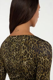 JC Leopard Skin Print Top with Cut-Out VERDE 185 VFT208-VF331