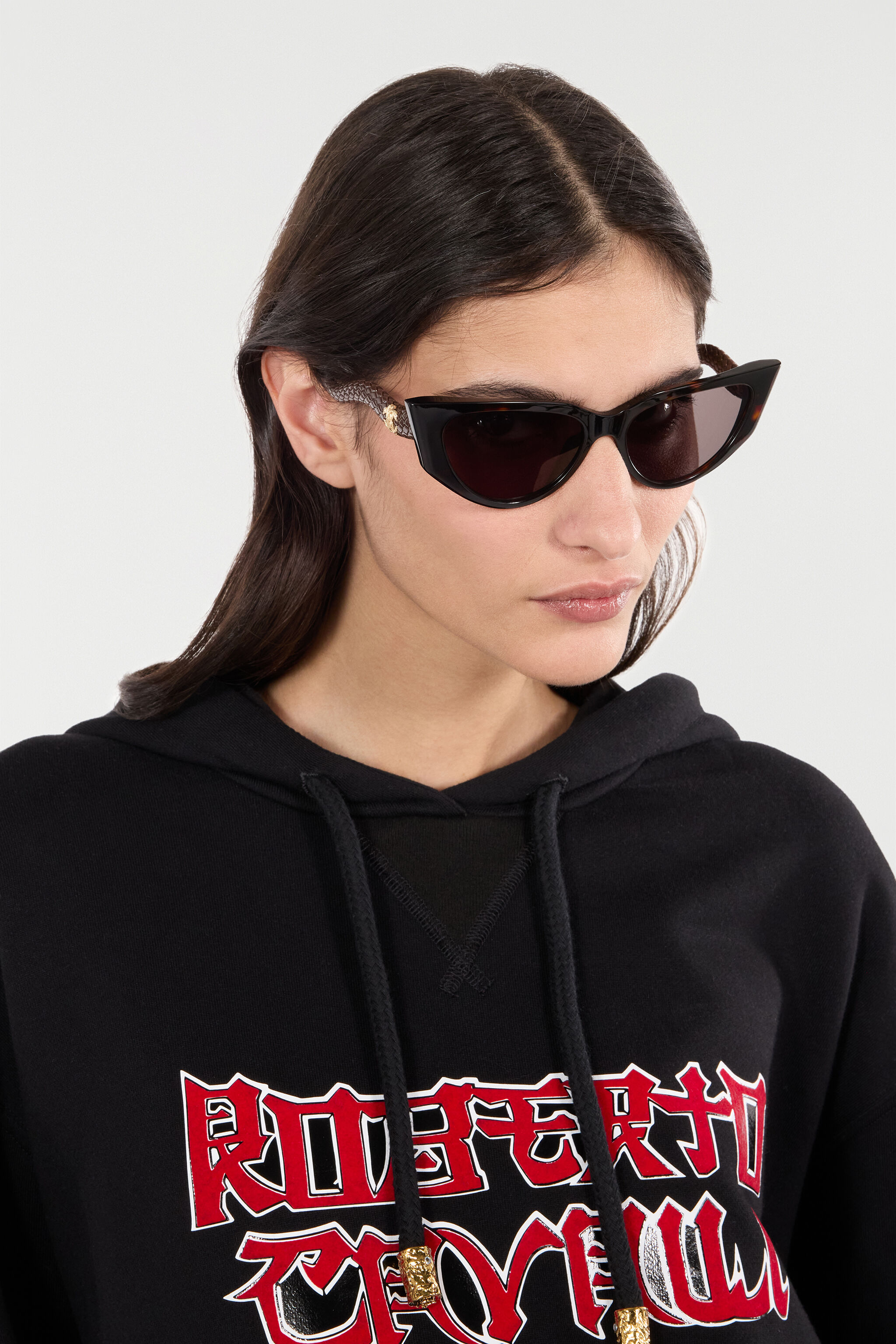 RC Cat-eye shape sunglasses with scale effect temples RC Cat-eye shape sunglasses with scale effect temples SHINY BROWN/YELLOW H UALD12-ID207
