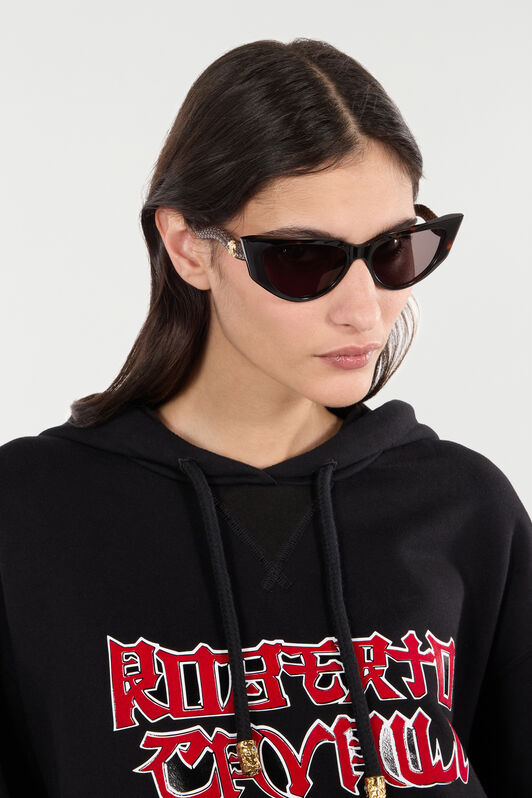 RC Cat-eye shape sunglasses with scale effect temples RC Cat-eye shape sunglasses with scale effect temples SHINY BROWN/YELLOW H UALD12-ID207