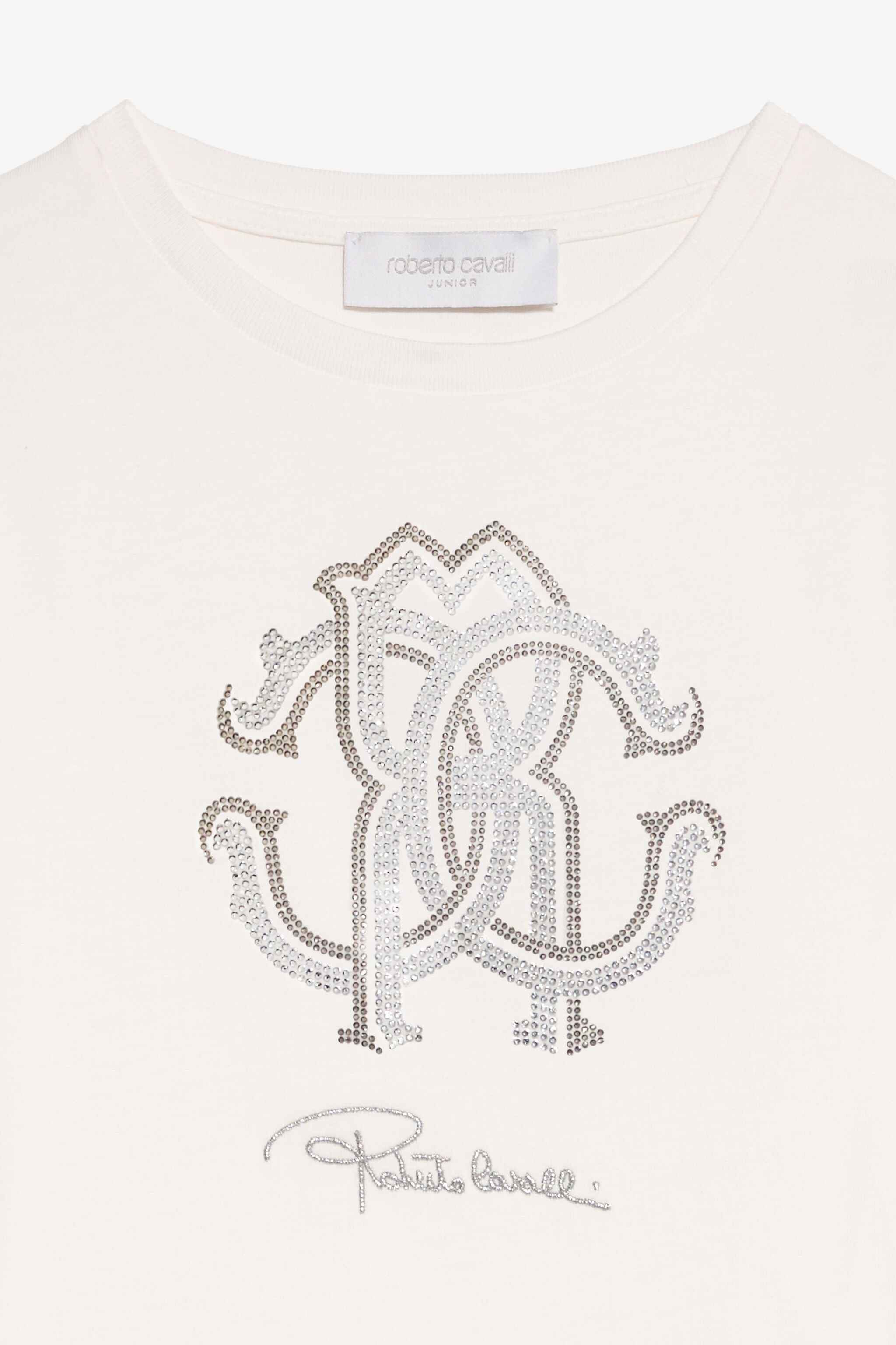 JU Glitzerndes Logo-T-Shirt IVORY XJT62E-JD003
