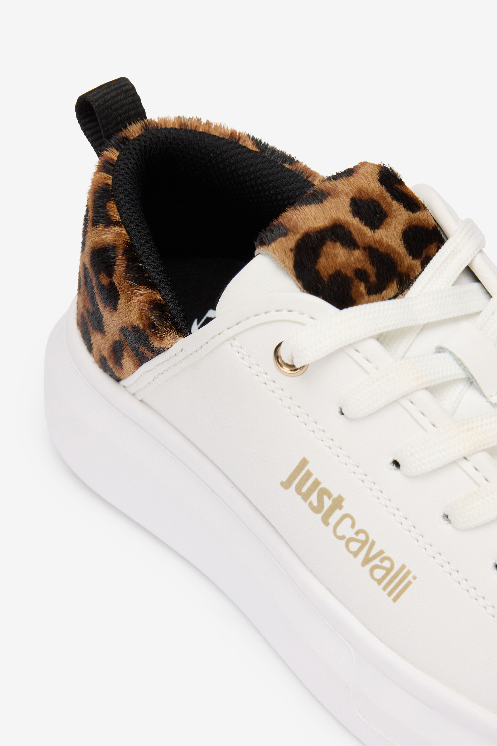 JC White Sneakers With Leopard Detail JC White Sneakers With Leopard Detail WHITE VFS077-VF605
