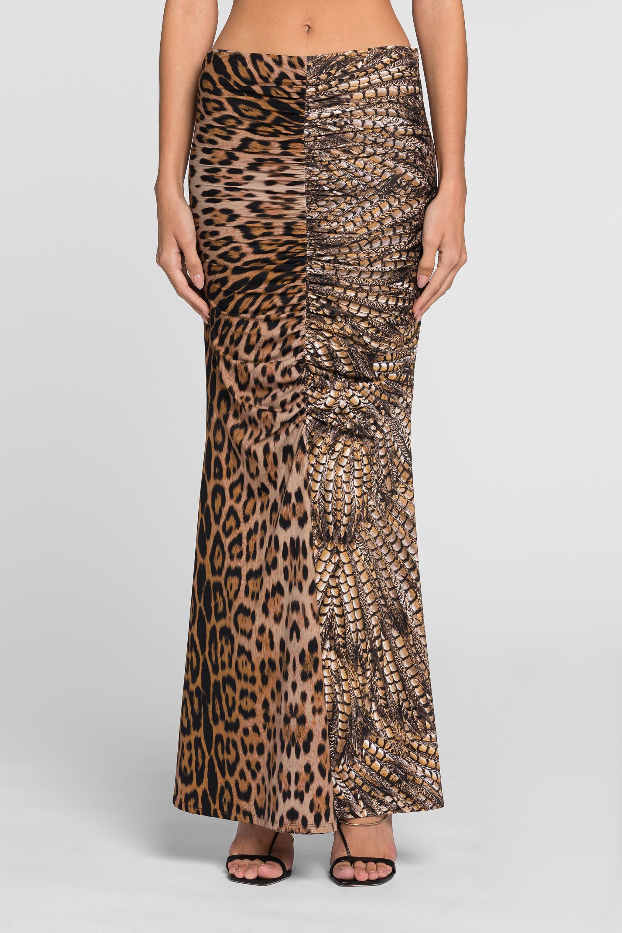 RC Leopard-print maxi skirt RC Leopard-print maxi skirt Light brown QKT308-LNF53