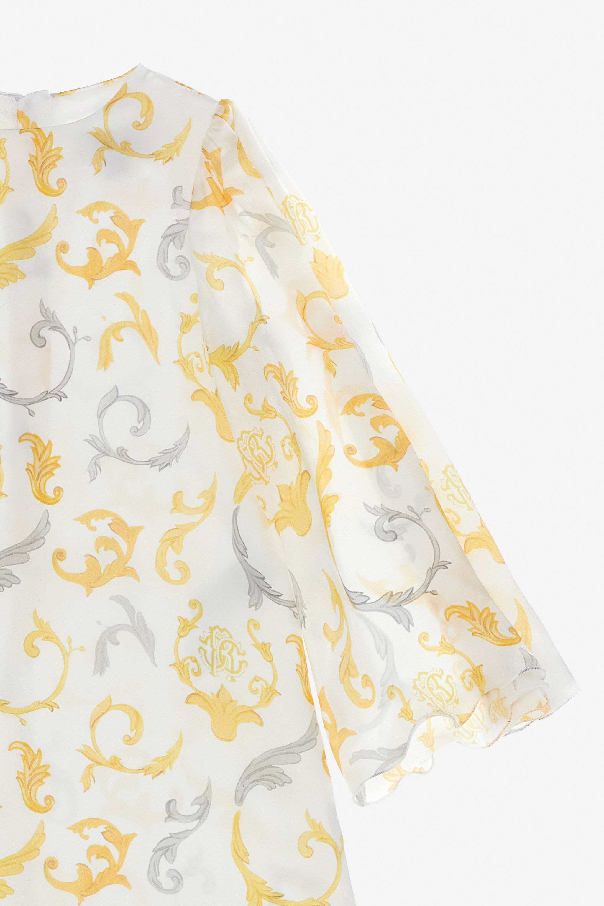 JU Golden Swirl Chiffon Dress White SJT175-2NL95
