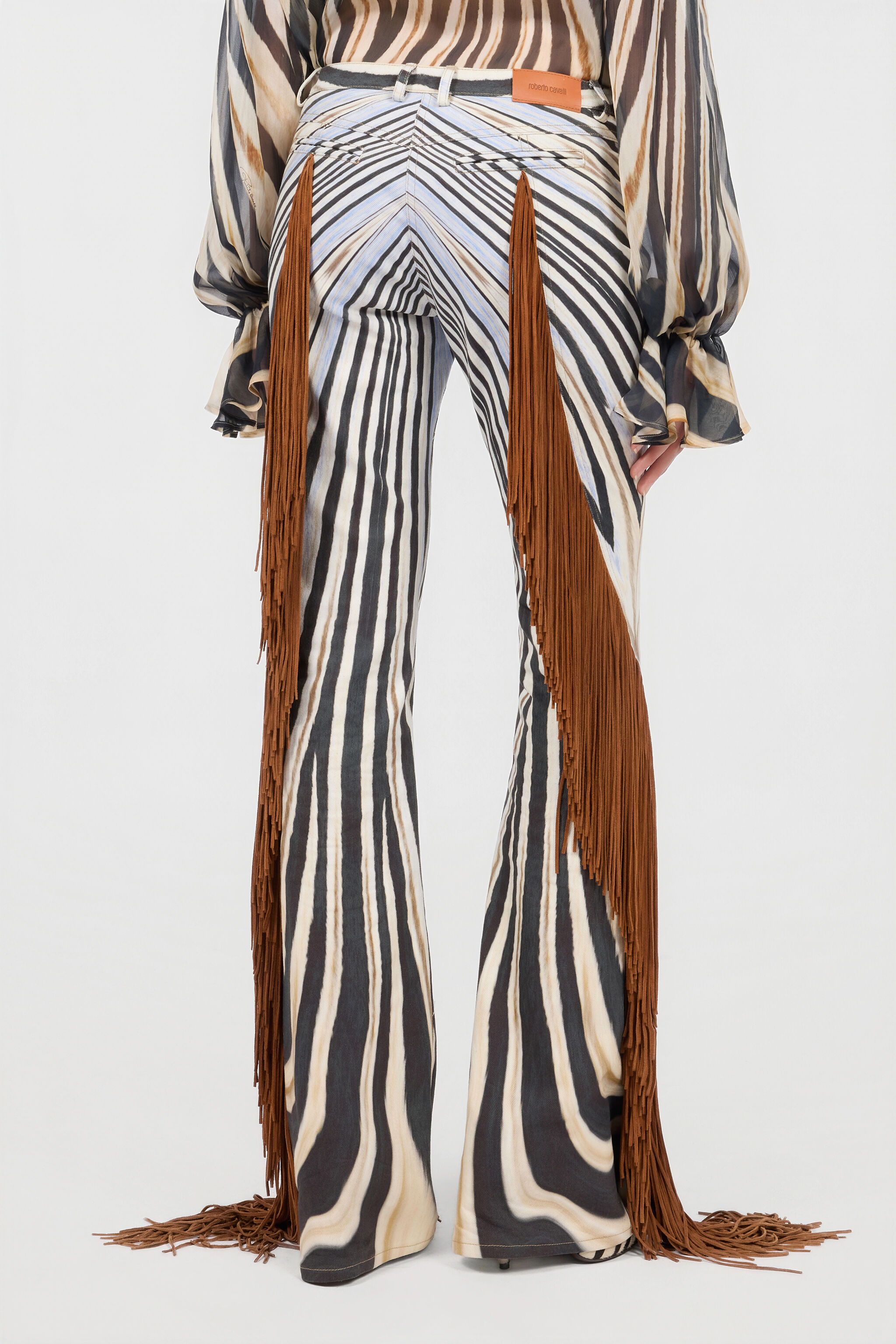 RC Zebra Print Flared Jeans RC Zebra Print Flared Jeans NATURAL/BLACK XQJ209-DAT26