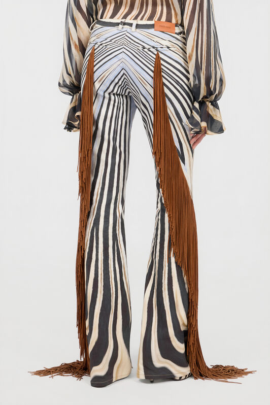 RC Zebra Print Flared Jeans RC Zebra Print Flared Jeans NATURAL/BLACK XQJ209-DAT26