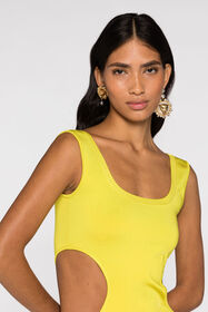 RC Cut-Out Knit Mini Dress Yellow QKM112-MG011