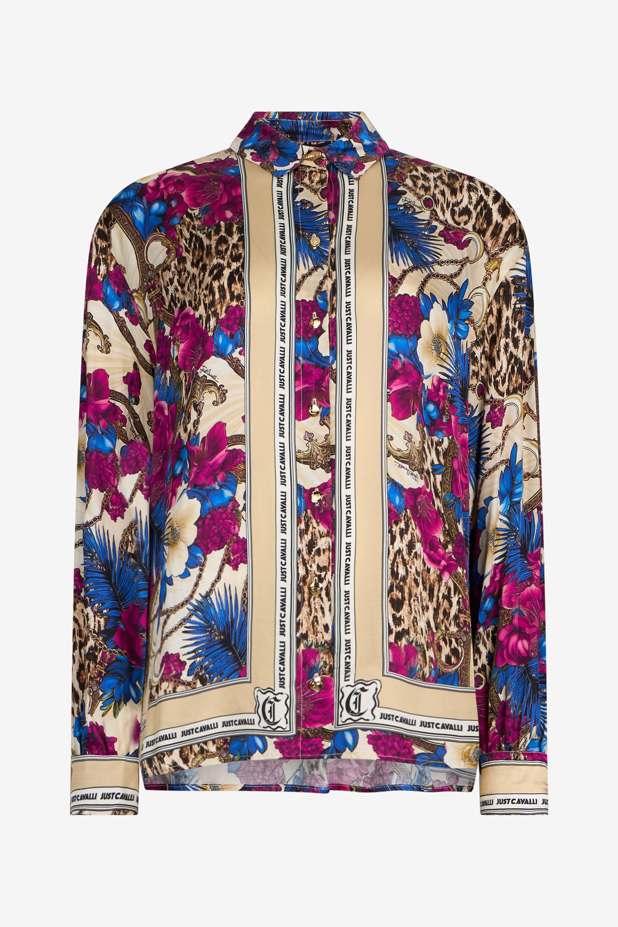 JC Flower Leopard Print Shirt JC Flower Leopard Print Shirt 700 BEIGE + 343 CILI VFT226-VF373