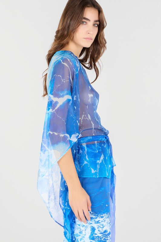 RC Female Silk Shirt Azul UWT725-CKN94