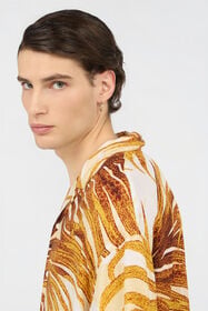 JC Camicia Stampa Golden Palm 004 OFF WHITE + 638 WFM005-WF153