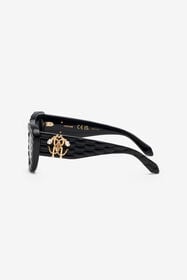 RC Lunettes de soleil avec large partie frontale audacieuse en forme œil-de-chat Noir UALD02-ID197
