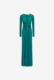 RC Emerald Green Knotted Maxi Dress Light blue SKT107-JJ036