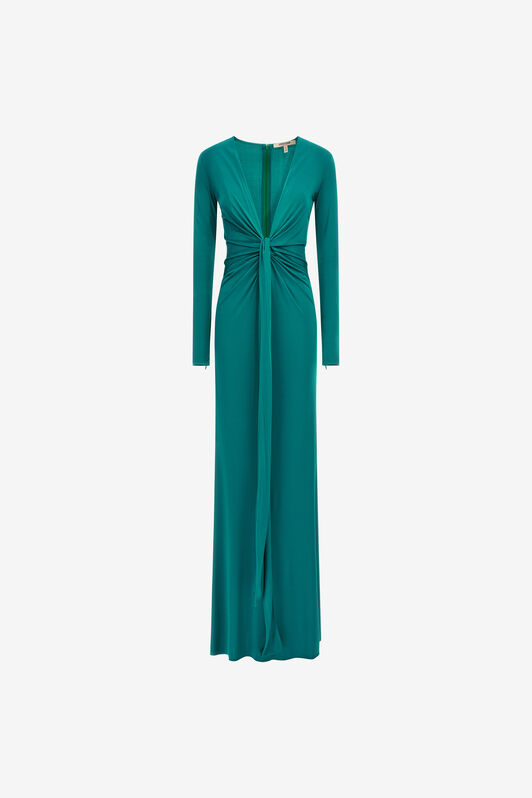 RC Emerald Green Knotted Maxi Dress Light blue SKT107-JJ036