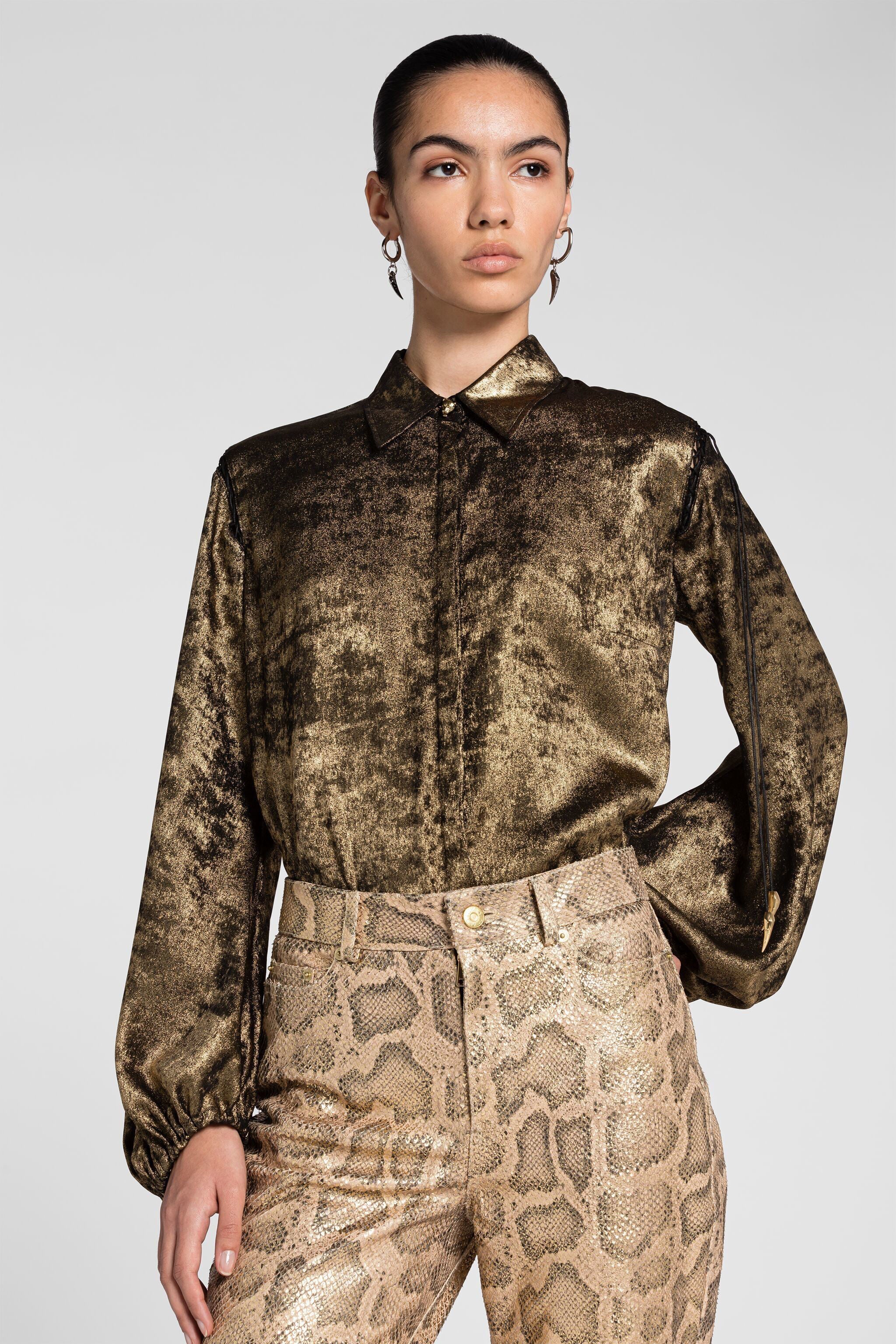 RC Lace-Up Lamé Top RC Lace-Up Lamé Top Gold PQT700-FC005