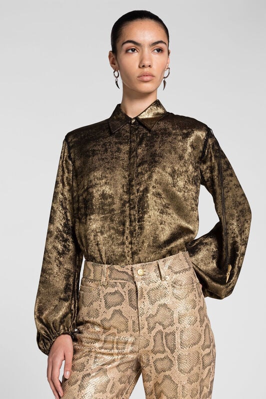 RC Lace-Up Lamé Top RC Lace-Up Lamé Top Gold PQT700-FC005