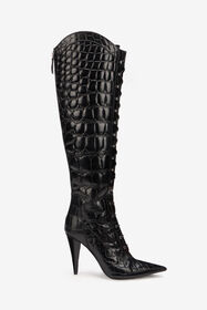 RC Bottes Noires En Cuir À Talons BLACK/PALLADIUM XWS006-PZ958