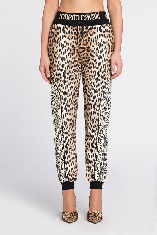 RC Pantaloni sportivi con logo e stampa Leopard RC Pantaloni sportivi con logo e stampa Leopard Marrone chiaro RKT20A-2OH26