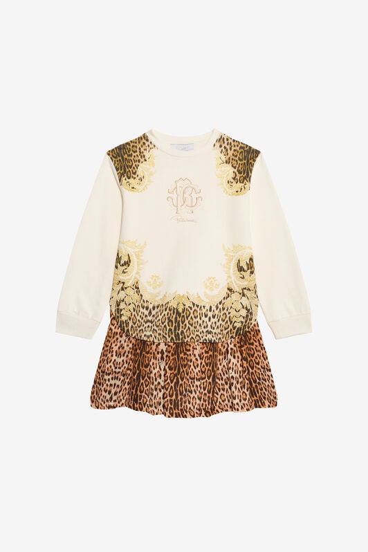 JU Leopard Print Dress JU Leopard Print Dress MILKY WHITE VJT10A-CF050