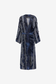 RC Cappotto vestaglia jacquard con cintura blu Blu scuro RWT508-VL041