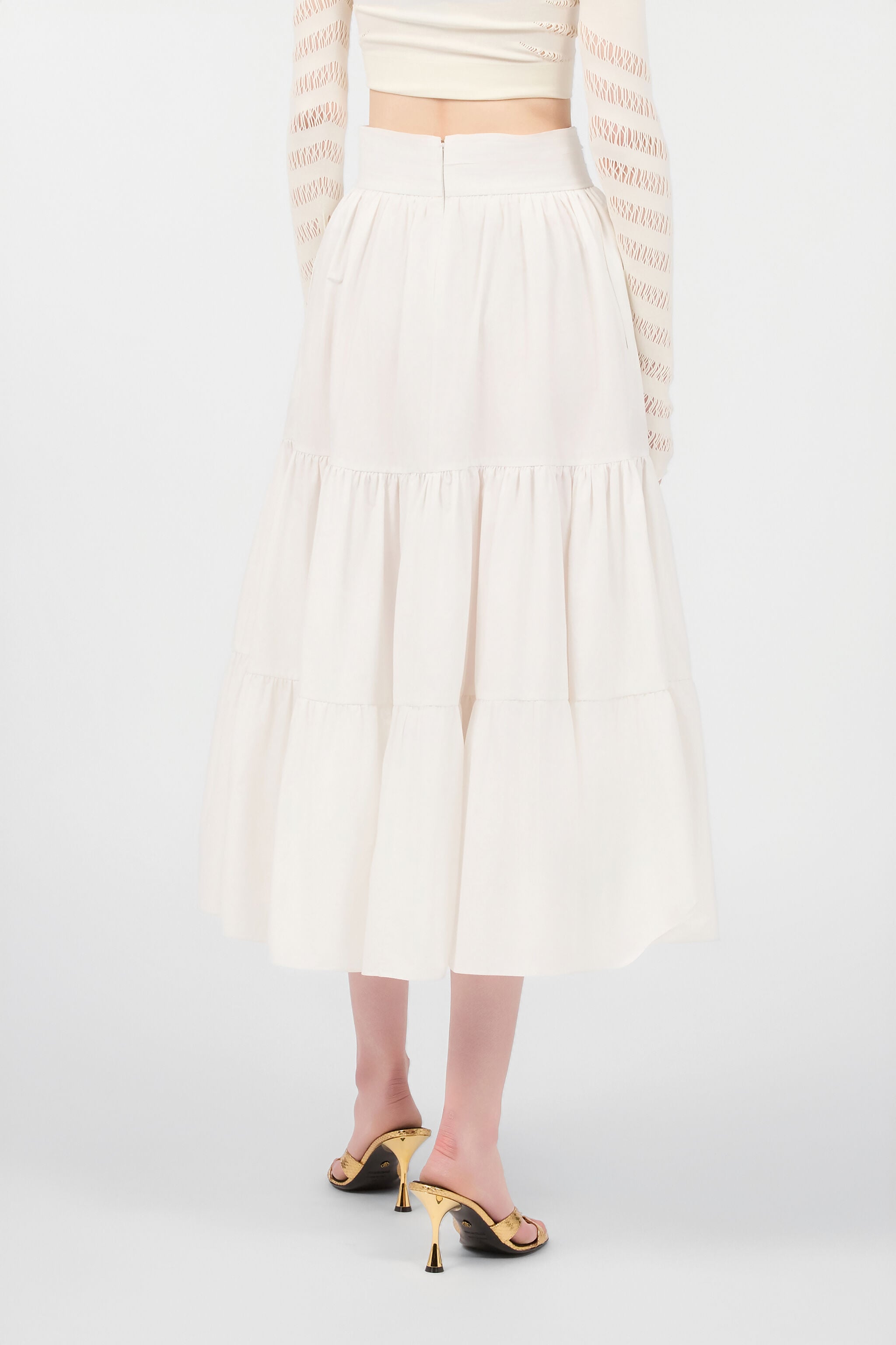 RC Skirt With Mirror Snake Monogram Charm RC Skirt With Mirror Snake Monogram Charm White VKT300-CH033