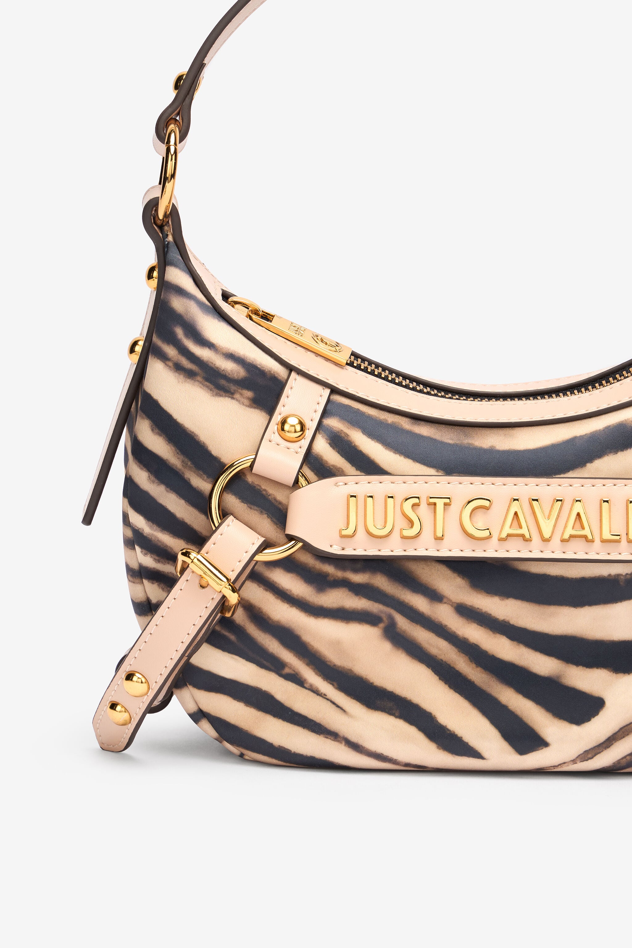 JC Hobo Bag With Tiger Skin Print And Logo JC Hobo Bag With Tiger Skin Print And Logo Light Brown UFB094-UF463