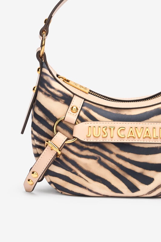 JC Hobo Bag With Tiger Skin Print And Logo JC Hobo Bag With Tiger Skin Print And Logo Light Brown UFB094-UF463