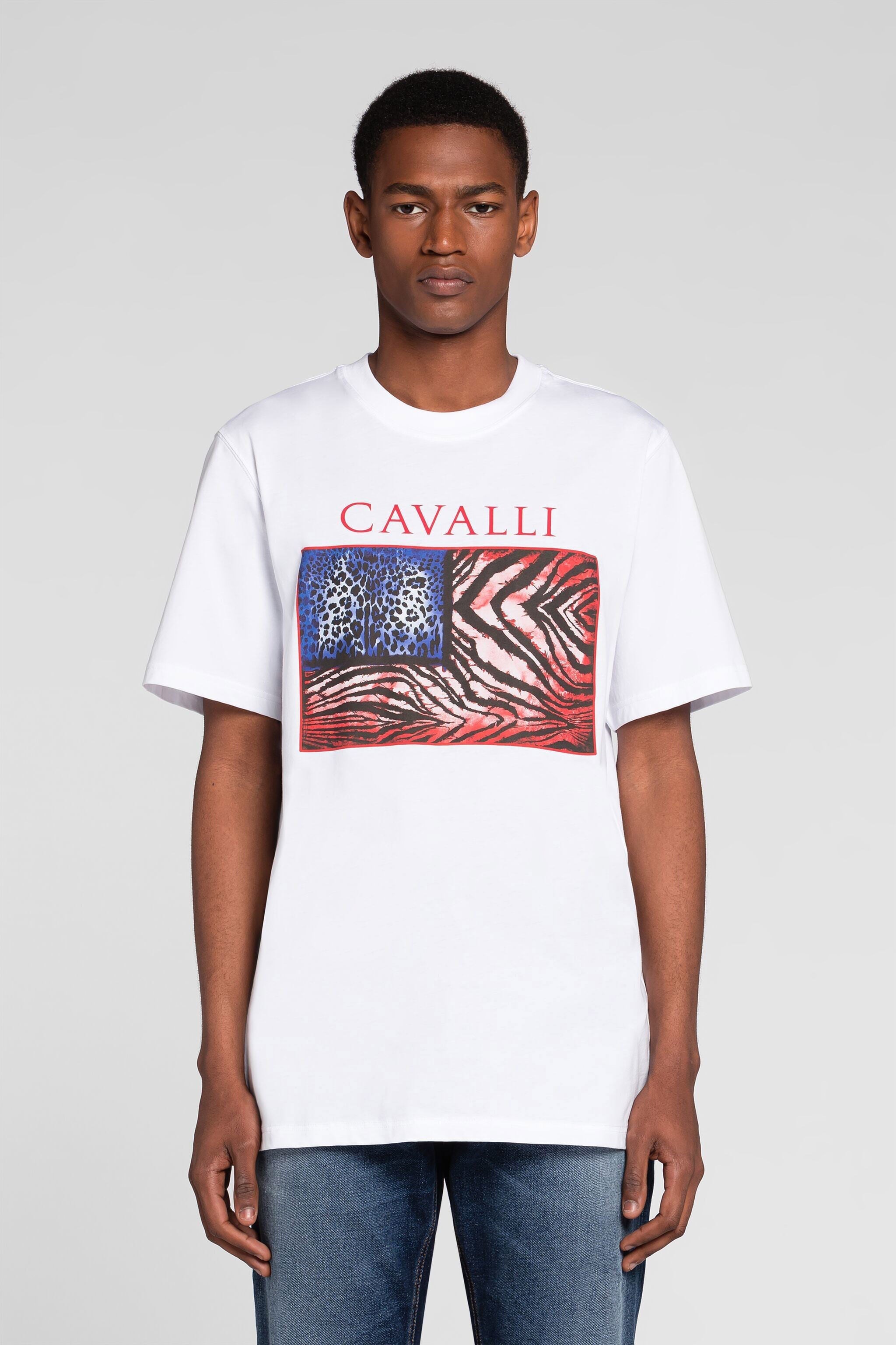 RC Animalier Patchwork-Print T-Shirt RC Animalier Patchwork-Print T-Shirt White PRT60A-JD060