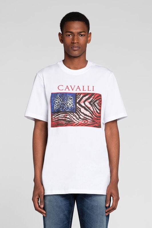 RC Animalier Patchwork-Print T-Shirt RC Animalier Patchwork-Print T-Shirt White PRT60A-JD060