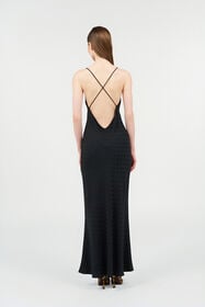 RC Silk Maxi Dress with Monogram RC Black VKT102-RK010