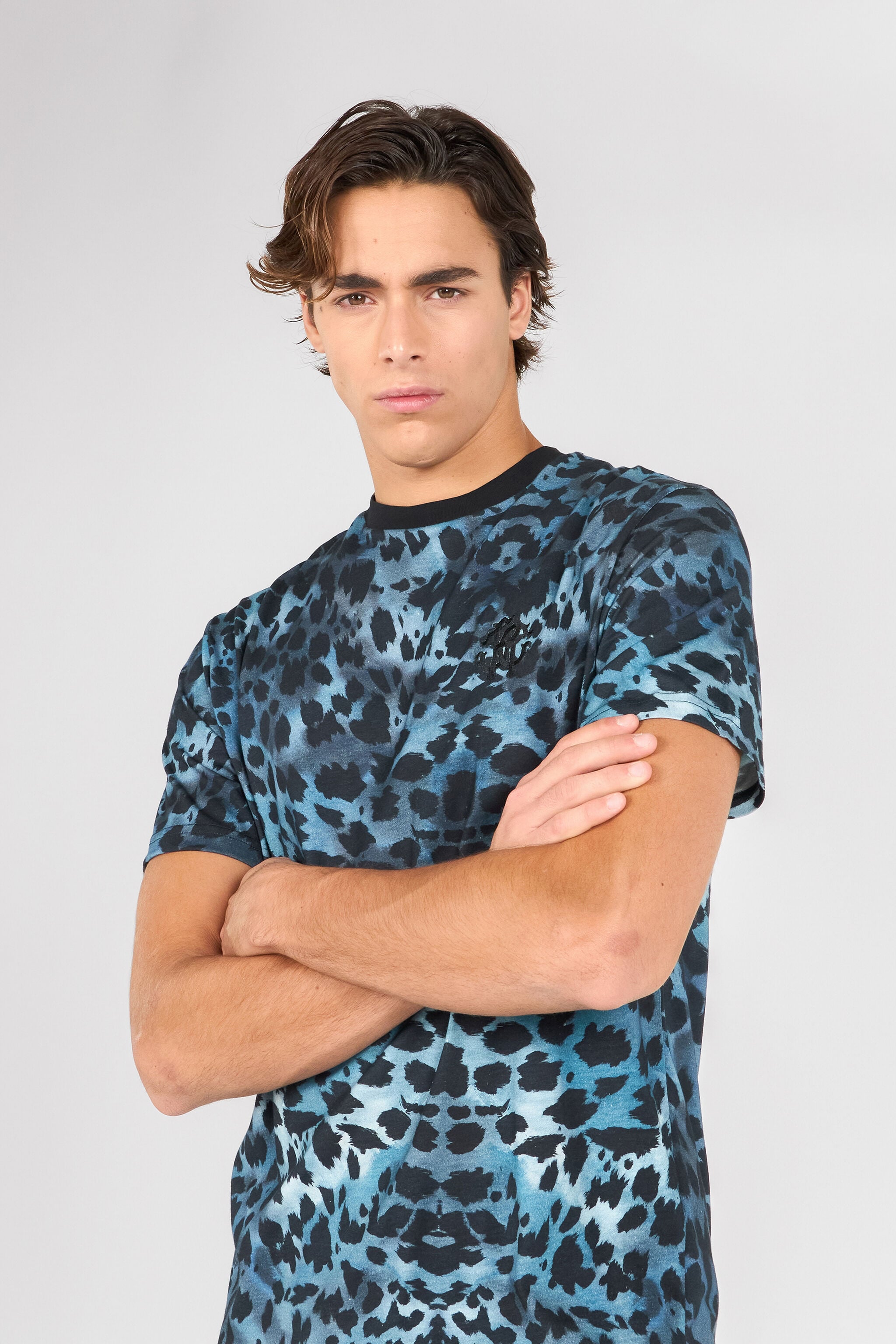 RC T-Shirt Mit Print Jaguar Skin RC T-Shirt Mit Print Jaguar Skin BLUE OOT60J-JFO63
