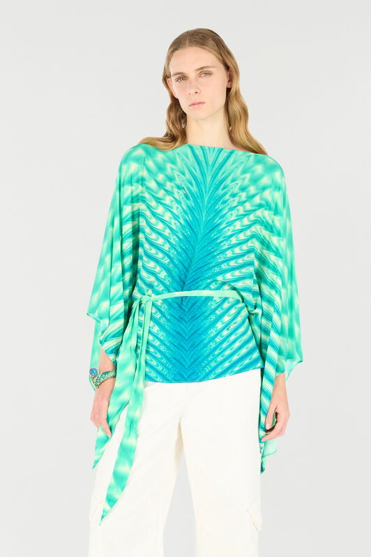 RC Caftan With Belt And All-Over Print RC Caftan With Belt And All-Over Print Light green UKT725-KWN47