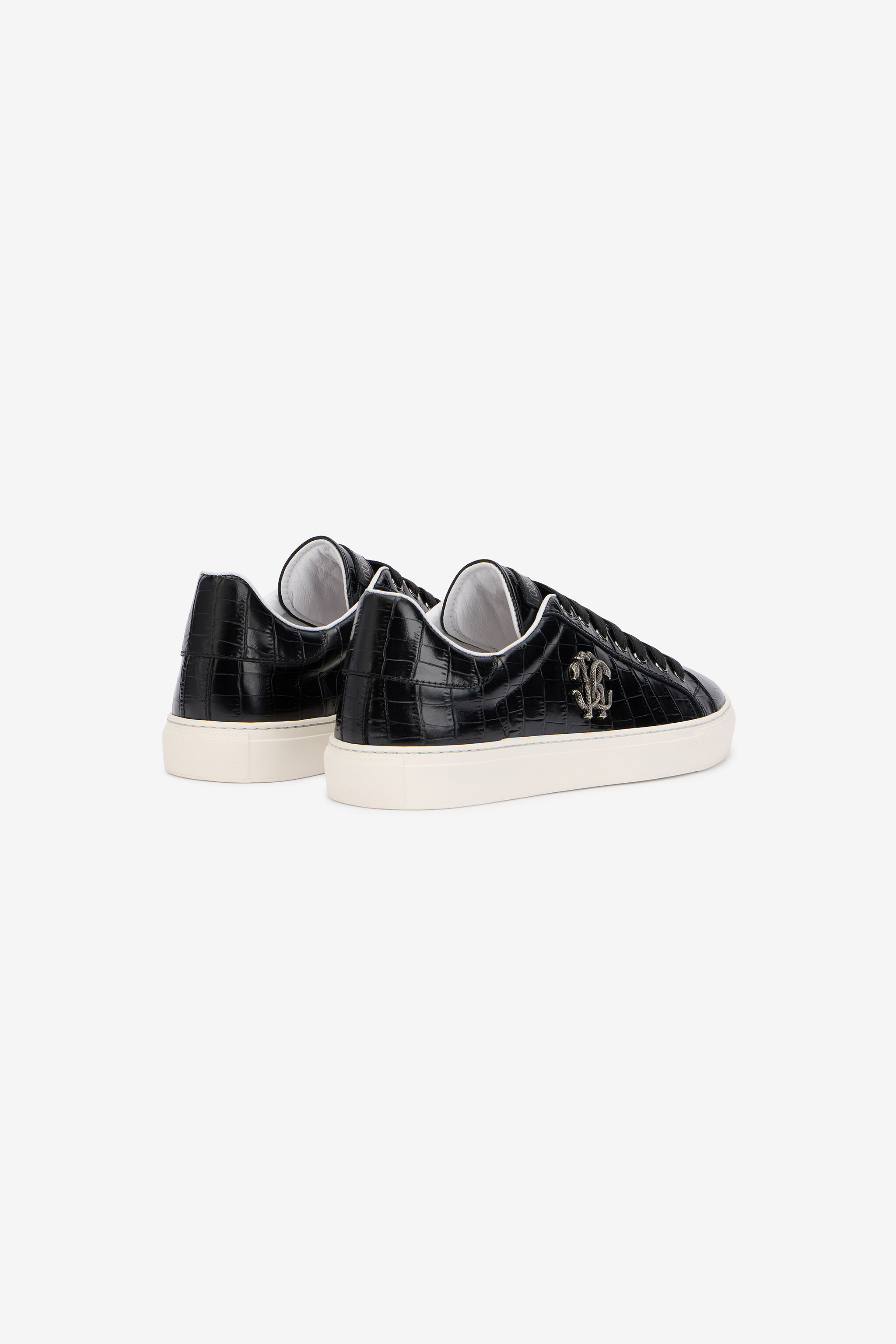 RC Black Croc-Effect Sneaker with Monogram RC RC Black Croc-Effect Sneaker with Monogram RC BLACK QOS00C-PZ577