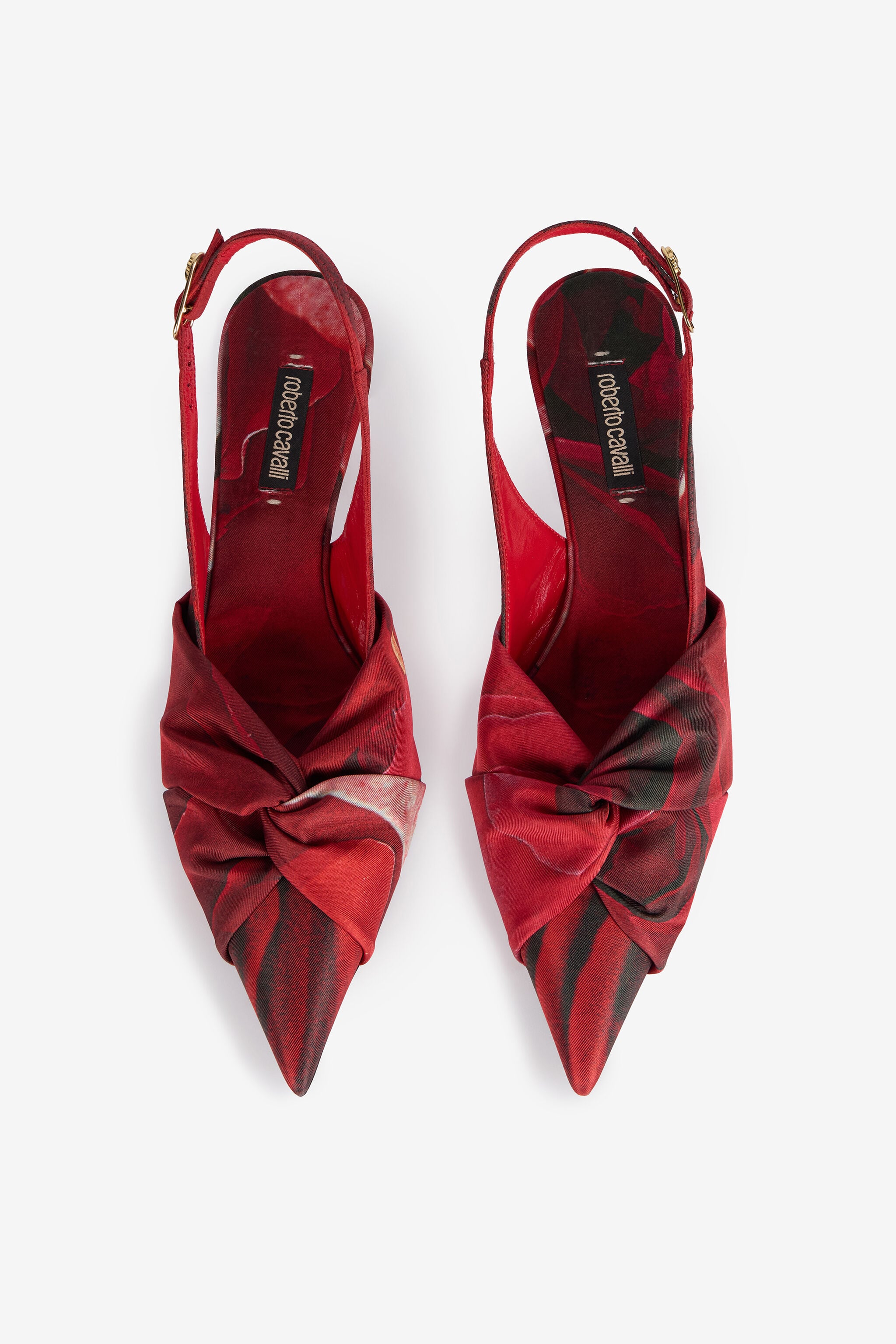 RC Rose Print Slingbacks With Knotted Detail RC Rose Print Slingbacks With Knotted Detail Red UKS012-SE380