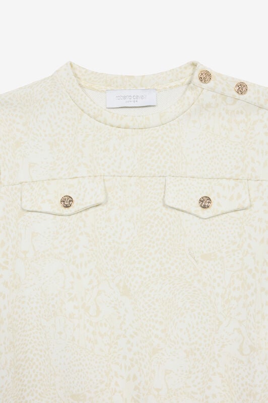 JU Robe À Imprimé Guépards JU Robe À Imprimé Guépards Blanc UJT10H-5OO35