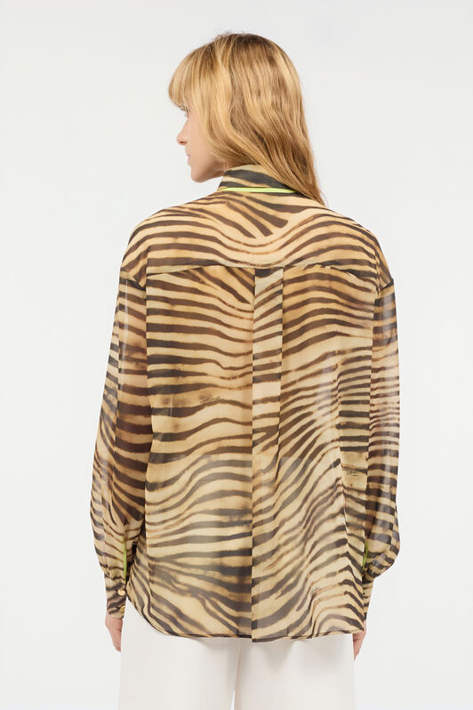 JC Shirt With Tiger Skin Print Light Brown UFT148-UF214