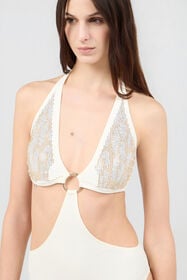 RC One-Piece with Luminous Jaguar Motif IVORY SOW00D-4G002