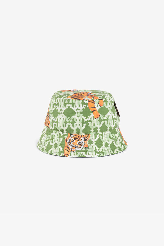 JU Cappello bucket con stampa tigre Military Green QJZ013-CIG32