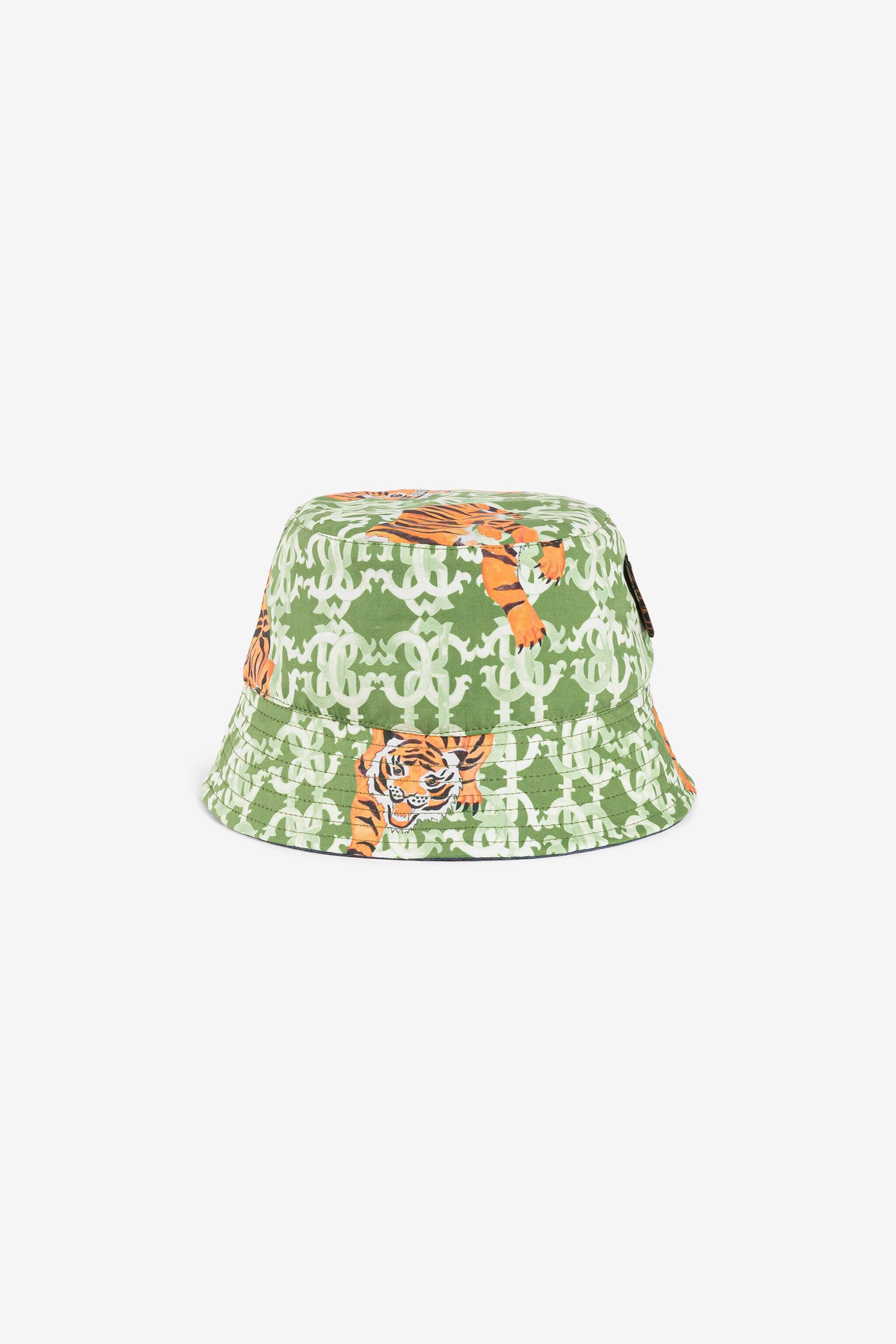 JU Cappello bucket con stampa tigre Military Green QJZ013-CIG32