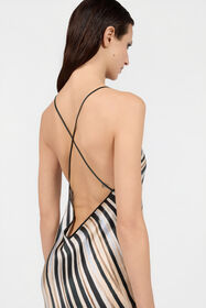 RC Zebra Print Slip Dress NATURAL/BLACK XQT102-RYT26